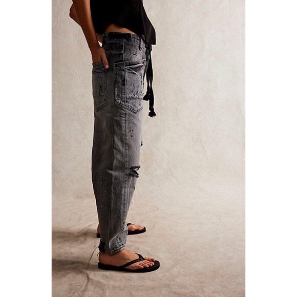 Free People We The Free Moxie Pull-On Barrel Jeans 29 Long - Picture 2 of 6